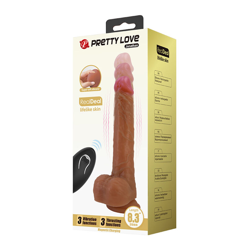 REMOTE CONTROL – Pretty Love - Jonathan Vibrador Realista Com Controle Remoto - Marrom - Image 9