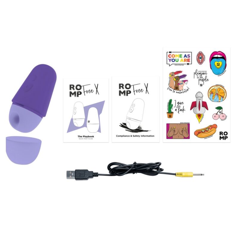ROMP – Free X Estimulador Clitoriano Com Tampa, 10 Níveis, Recarregável, Roxo - Image 11