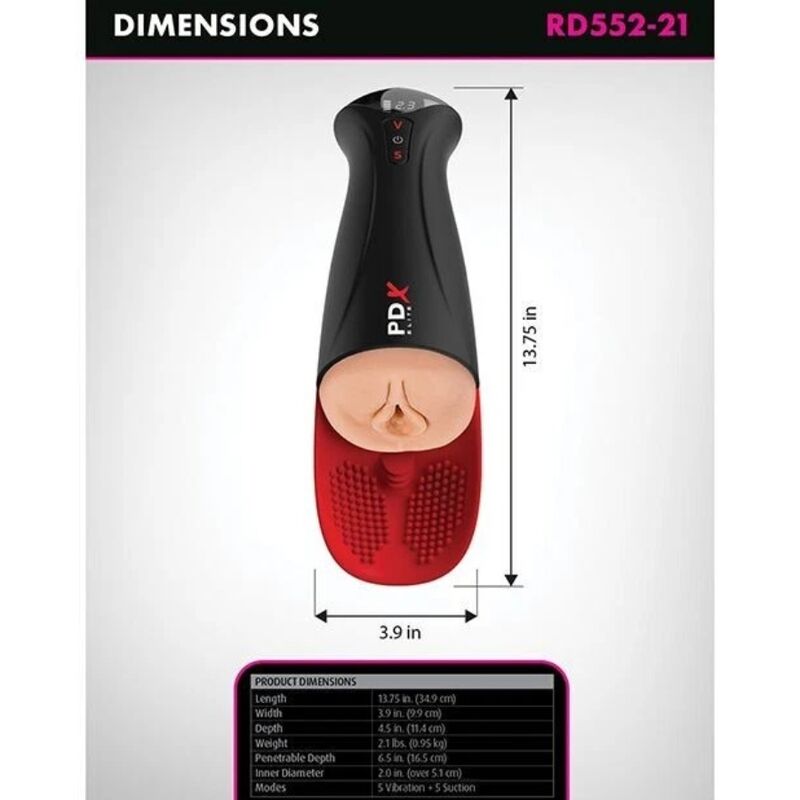 PDX ELITE – Fuck-O-Matic Pro Xl Masturbador Automático 42 Cm - Image 6