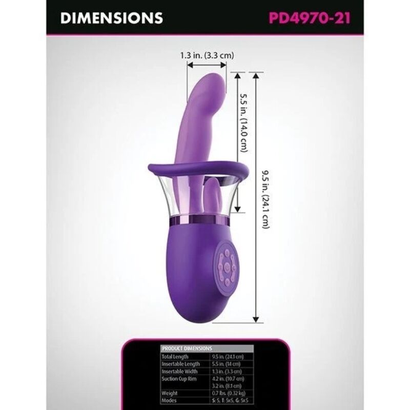 FANTASY FOR HER – Vibrador Rabbit Pro Plus Ultimate Pleasure Roxo 20,3 Cm - Image 4