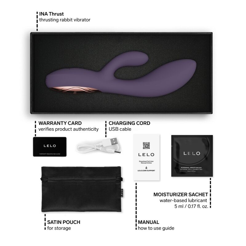 LELO – Ina Thrust Rabbit Vibrador De Empurra Roxo - Image 10