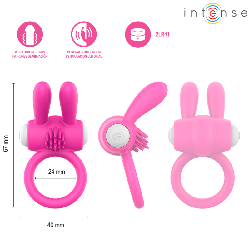 INTENSE FOR HIM – Intense - Anel Peniano Vibratório Hopps Com Estimulação Clitórica Rosa - Image 4