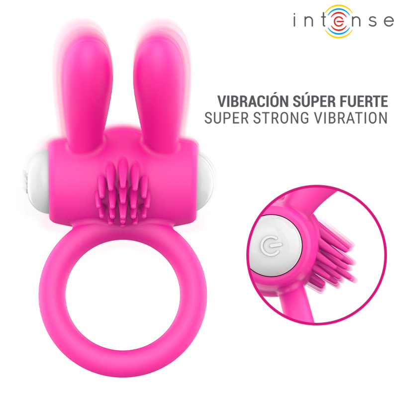 INTENSE FOR HIM – Intense - Anel Peniano Vibratório Hopps Com Estimulação Clitórica Rosa - Image 3