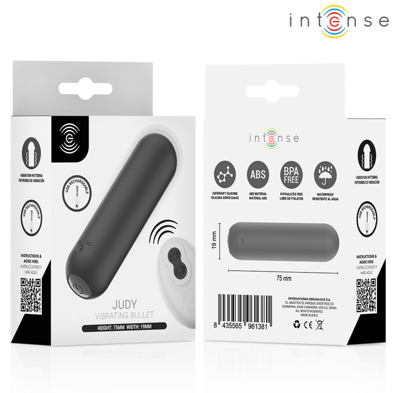 INTENSE REMOTE CONTROL – Intense - Judy Vibrador Bullet Recarregável Com Controle Remoto Preto - Image 6