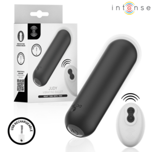 INTENSE REMOTE CONTROL – Intense - Judy Vibrador Bullet Recarregável Com Controle Remoto Preto