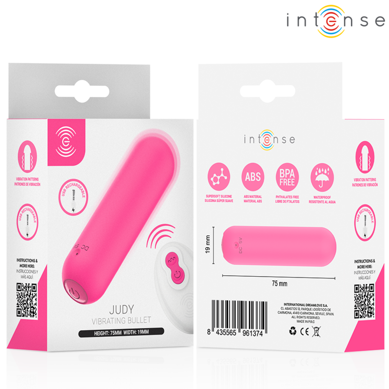 INTENSE REMOTE CONTROL – Intense - Judy Vibrador Bullet Recarregável Com Controle Remoto Rosa - Image 5