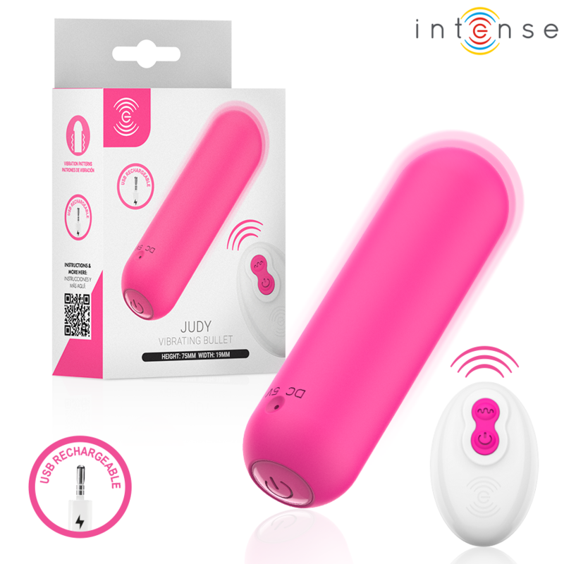 INTENSE REMOTE CONTROL – Intense - Judy Vibrador Bullet Recarregável Com Controle Remoto Rosa