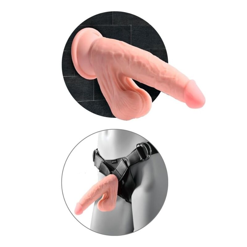 King Cock Plus - Dildo Realista de Tripla Densidade com Testículos Móveis 23 cm Cor de Carne - Image 4