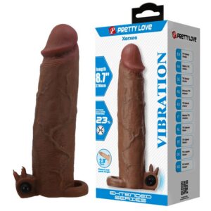 DILDOS – Pretty Love - Capa Vibratória Para Pênis Xerxes 22 Cm Ø 4,5 Cm Marrom