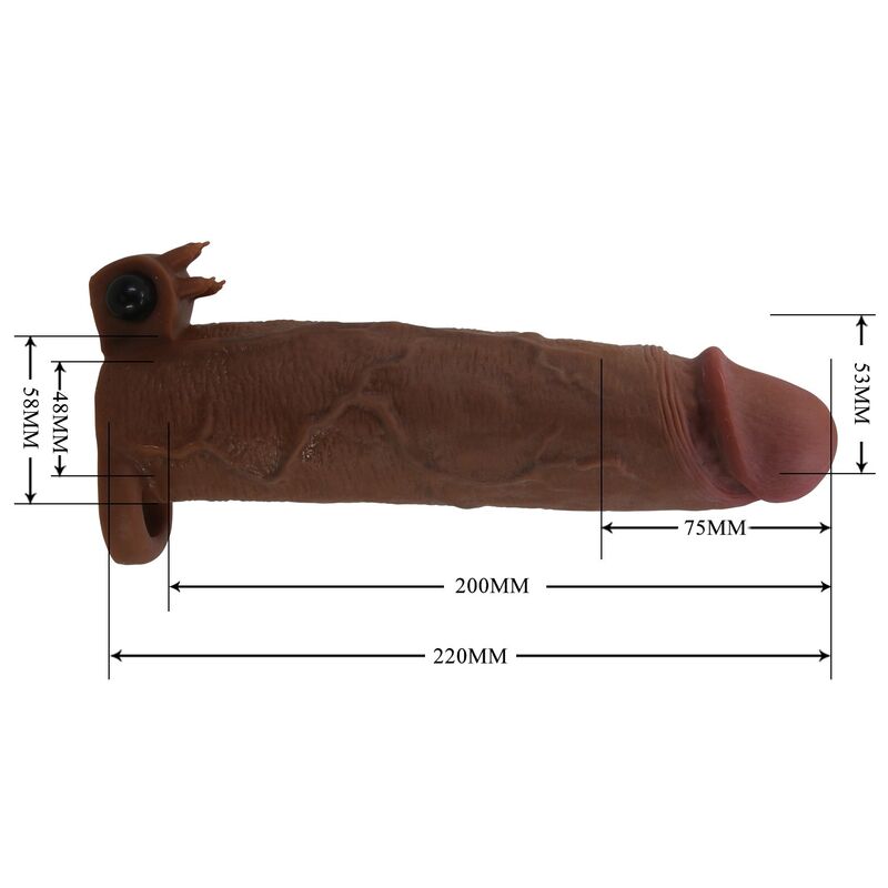 DILDOS – Pretty Love - Capa Vibratória Para Pênis Xerxes 22 Cm Ø 4,5 Cm Marrom - Image 7