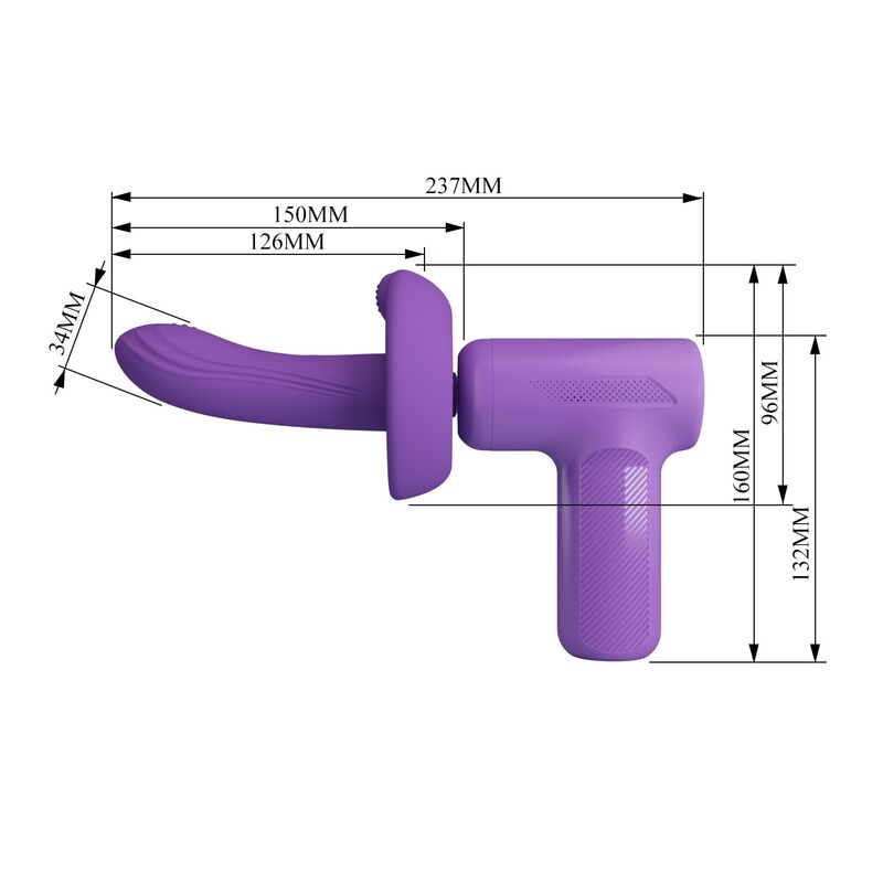 HIGH TECH – Pretty Love - Pistola De Massagem Com Impulso Vito 5 Modos Roxa - Image 10