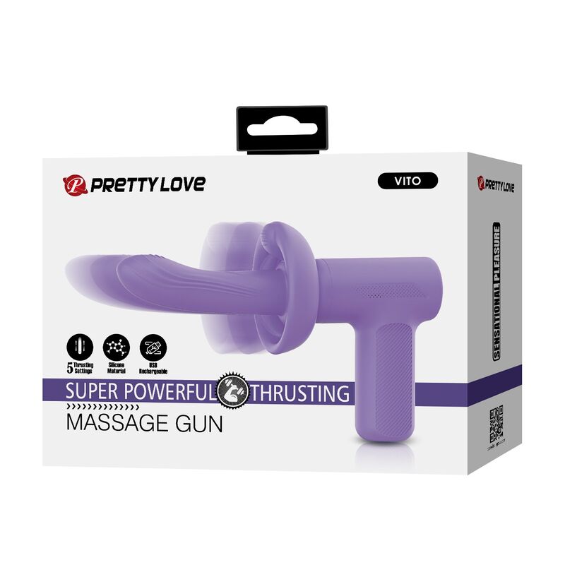 HIGH TECH – Pretty Love - Pistola De Massagem Com Impulso Vito 5 Modos Roxa - Image 11