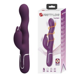 HIGH TECH – Pretty Love - Vibrador Loursen Rabbit Com Movimento De Impulso E 7 Vibrações, Recarregável Via Usb, Roxo