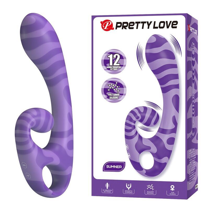 HIGH TECH – Pretty Love - Summer Vibrador De Duas Pontas Com Alça 19 Cm Ø 3,5 Cm Roxo - Image 9