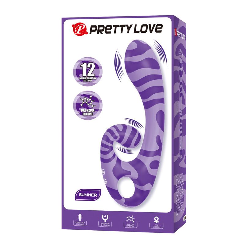 HIGH TECH – Pretty Love - Summer Vibrador De Duas Pontas Com Alça 19 Cm Ø 3,5 Cm Roxo - Image 2