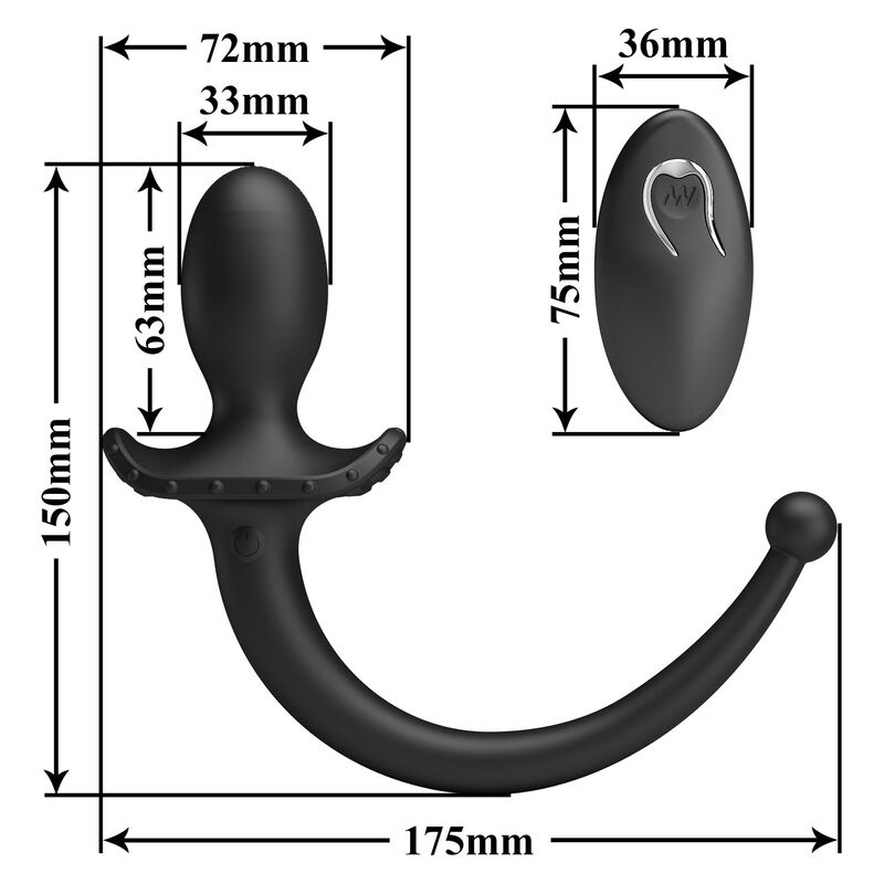 MR PLAY – Vibrador Anal E Períneo Com Controle Remoto Sem Fio, Preto - Image 9
