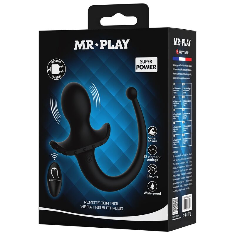 MR PLAY – Vibrador Anal E Períneo Com Controle Remoto Sem Fio, Preto - Image 2