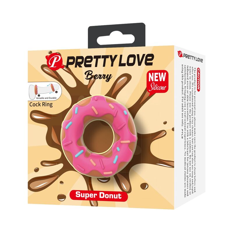 FOR HIM – Pretty Love - Anel Peniano Super Donut Rosa - Image 2