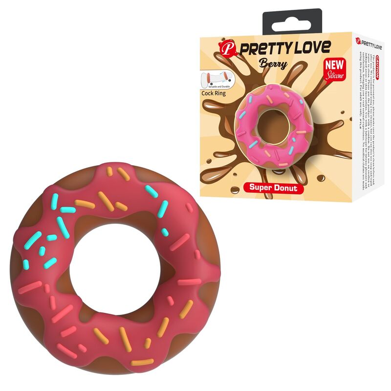 FOR HIM – Pretty Love - Anel Peniano Super Donut Rosa - Image 7