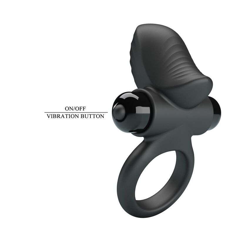 FOR HIM – Pretty Love - Anel Vibratório Para Pênis Adrien Com 10 Funções - Preto - Image 2