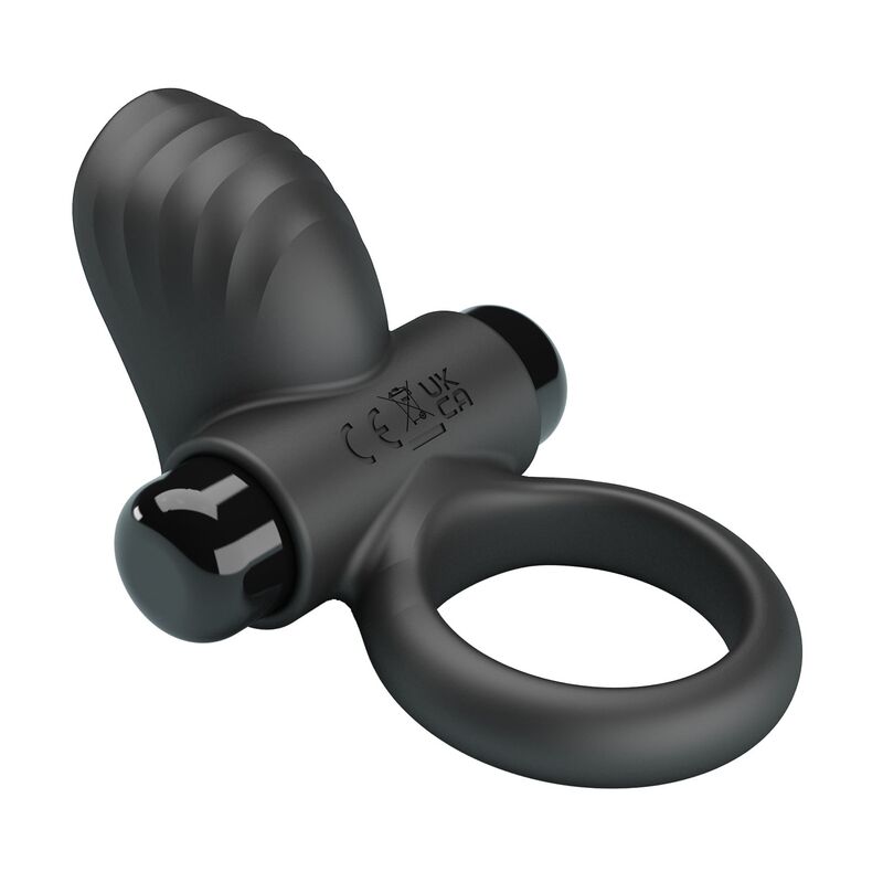 FOR HIM – Pretty Love - Anel Vibratório Para Pênis Adrien Com 10 Funções - Preto - Image 8