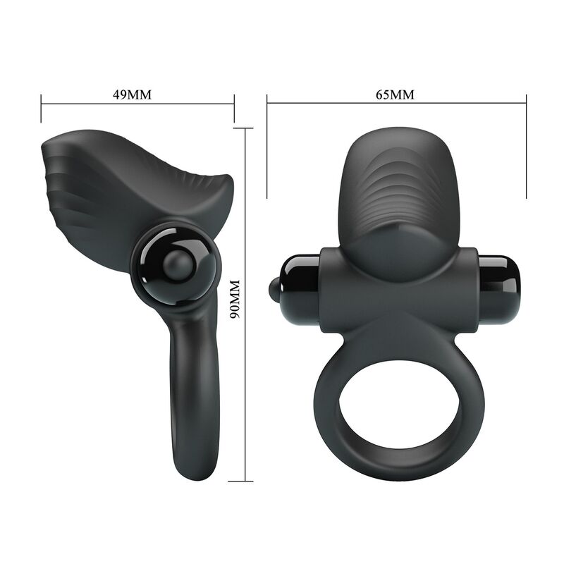 FOR HIM – Pretty Love - Anel Vibratório Para Pênis Adrien Com 10 Funções - Preto - Image 10