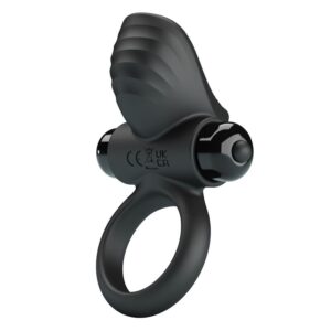 FOR HIM – Pretty Love - Anel Vibratório Para Pênis Adrien Com 10 Funções - Preto