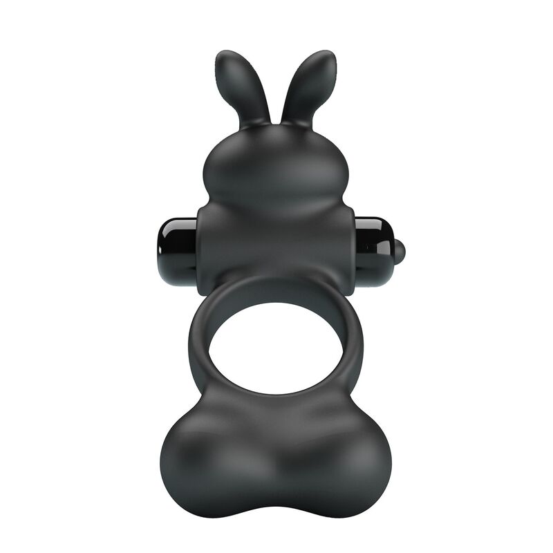 FOR HIM – Pretty Love - Anel Peniano Vibratório Com Estimulador De Coelhinho, 10 Funções, Preto