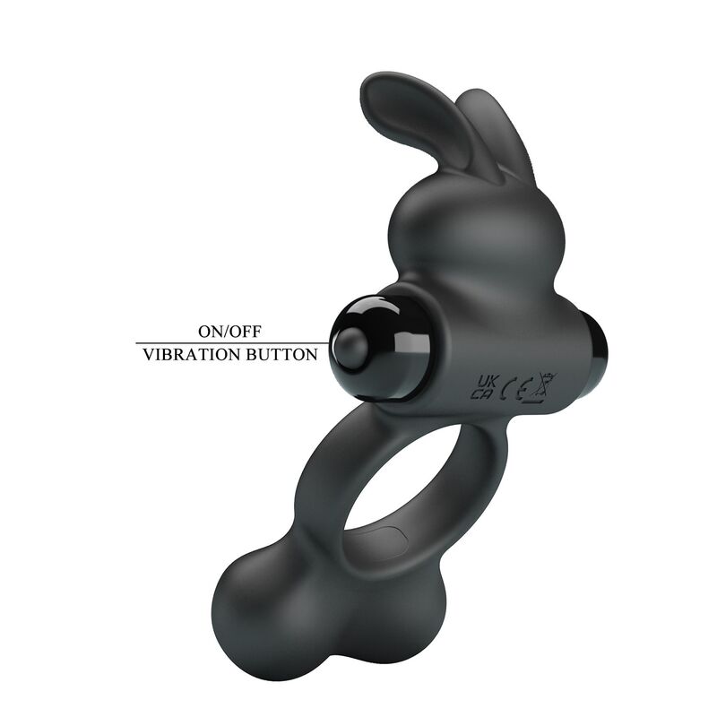 FOR HIM – Pretty Love - Anel Peniano Vibratório Com Estimulador De Coelhinho, 10 Funções, Preto - Image 9