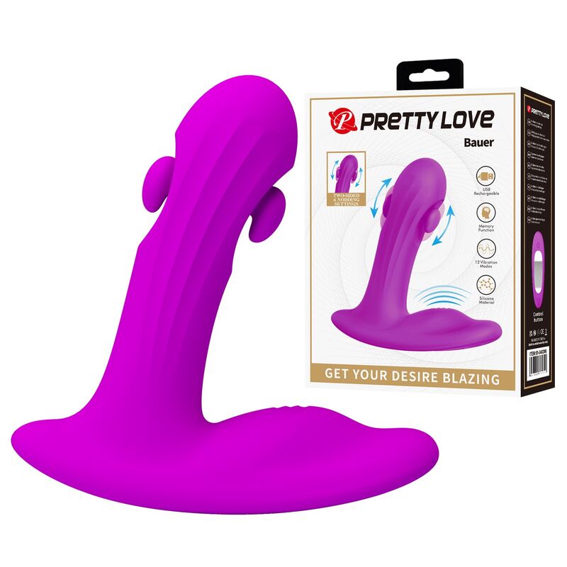 HIGH TECH – Pretty Love - Massageador De Próstata Recarregável Bauer Com 12 Modos - Roxo - Image 10