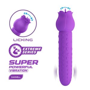 HIGH TECH – Pretty Love - Vibrador Estimulador Oral E Clitoriano Recarregável Dannell, Roxo