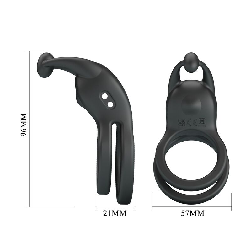 FOR HIM – Pretty Love - Anel Peniano Vibratório Duplo Recarregável Goodwin Preto - Image 10