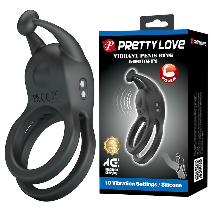 FOR HIM – Pretty Love - Anel Peniano Vibratório Duplo Recarregável Goodwin Preto - Image 14