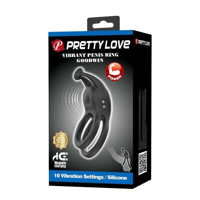 FOR HIM – Pretty Love - Anel Peniano Vibratório Duplo Recarregável Goodwin Preto - Image 13