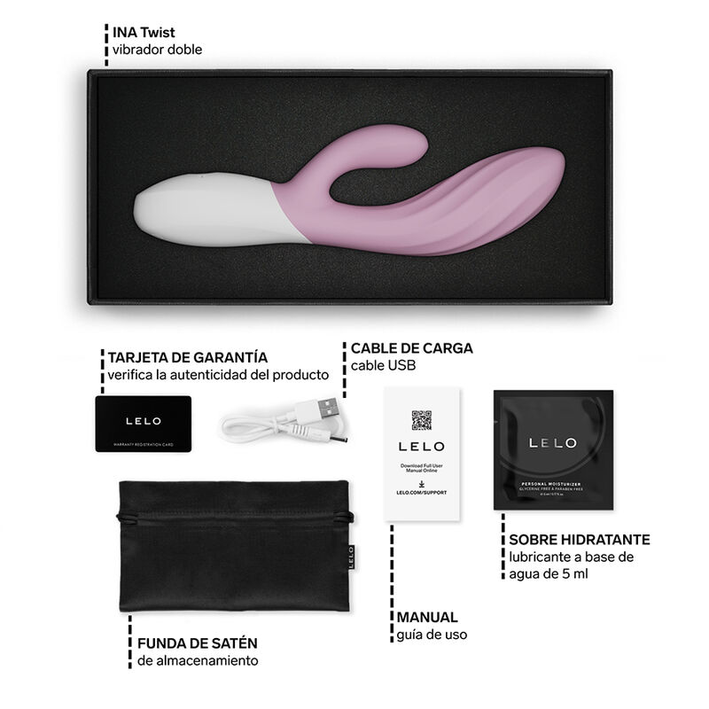 LELO – Ina Twist Vibrador Duplo Coelho Para Ponto G E Clitóris Rosa - Image 6