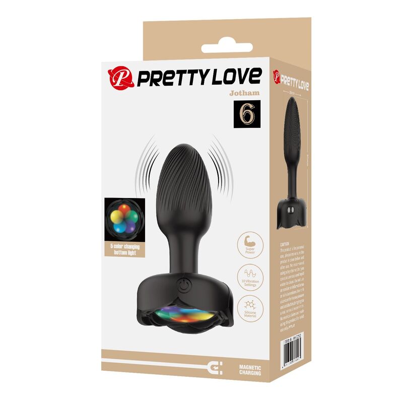 ANAL TOYS – Pretty Love - Plug Anal Vibratório Recarregável Com 10 Modos - Preto - Image 3