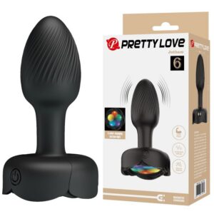 ANAL TOYS – Pretty Love - Plug Anal Vibratório Recarregável Com 10 Modos - Preto