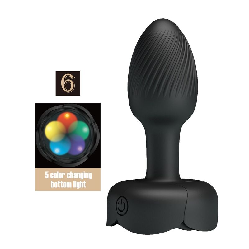 ANAL TOYS – Pretty Love - Plug Anal Vibratório Recarregável Com 10 Modos - Preto - Image 2