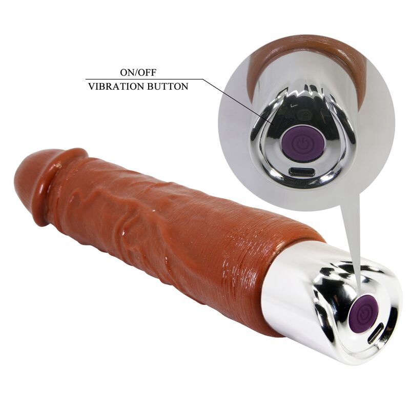 DILDOS – Pretty Love - Vibrador Realista Profissional 23,5 Cm Ø 4,8 Cm Marrom
