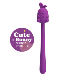HIGH TECH – Pretty Love - Bastão Vibrador Flexível Com Coelhinho Fofo, Recarregável Via Usb, Roxo