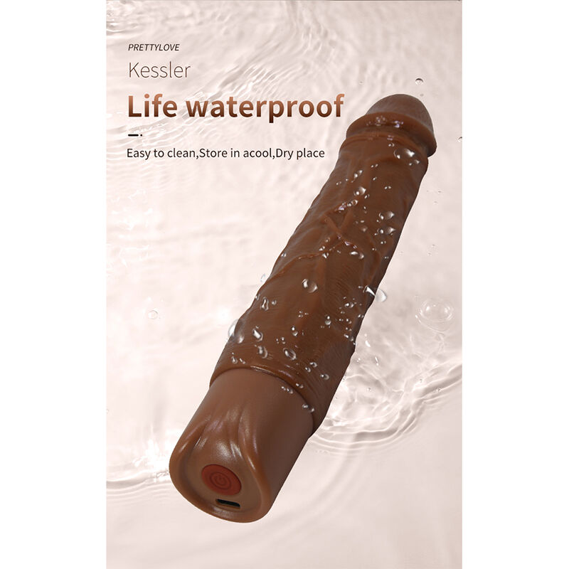 DILDOS – Pretty Love - Kessler Vibrador Realista Com 10 Modos De Vibração E 10 Intensidades, 22 Cm, Marrom - Image 7
