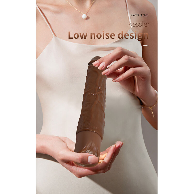DILDOS – Pretty Love - Kessler Vibrador Realista Com 10 Modos De Vibração E 10 Intensidades, 22 Cm, Marrom - Image 9