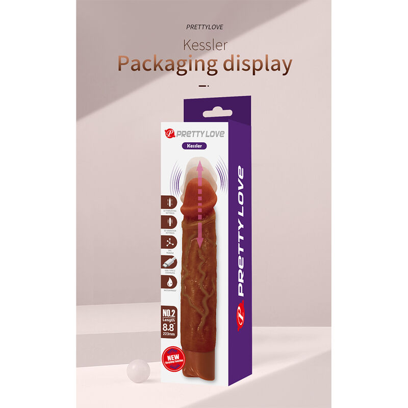DILDOS – Pretty Love - Kessler Vibrador Realista Com 10 Modos De Vibração E 10 Intensidades, 22 Cm, Marrom - Image 17