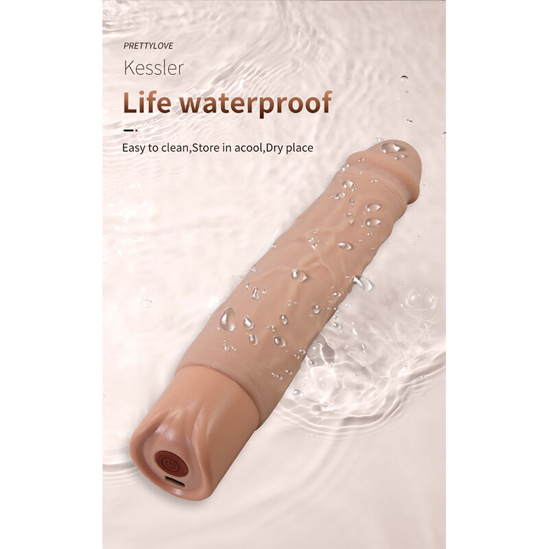 DILDOS – Pretty Love - Kessler Dildo Vibratório Realista Com 10 Modos De Vibração E 10 Níveis De Profundidade, 22 Cm Natural - Image 10