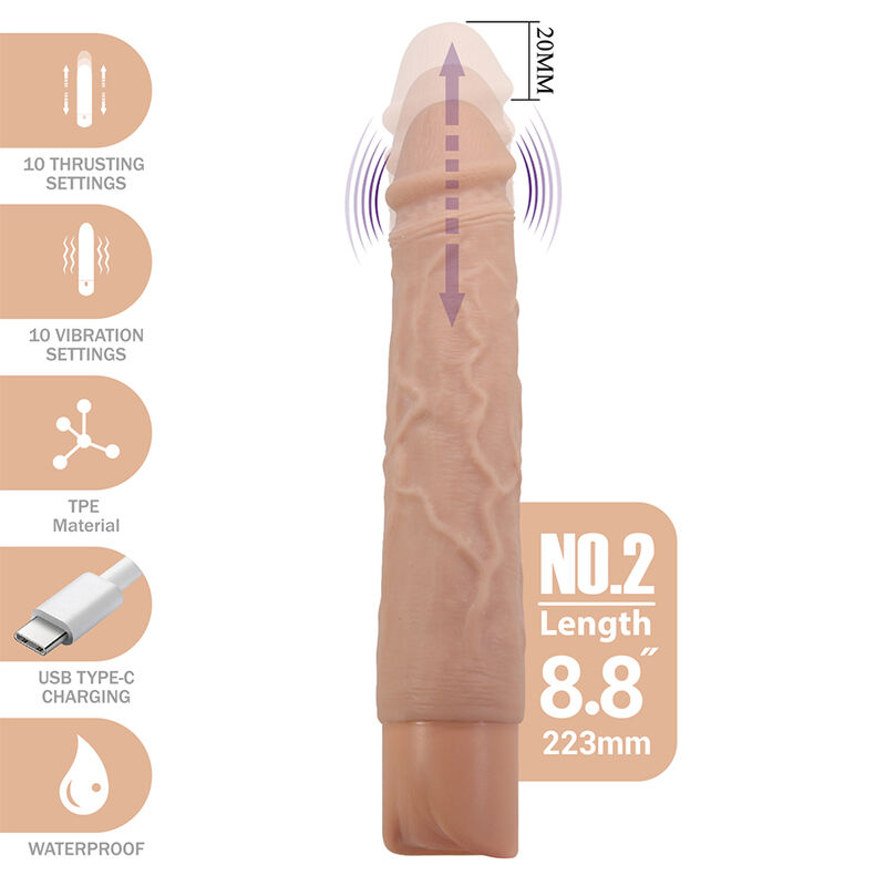 DILDOS – Pretty Love - Kessler Dildo Vibratório Realista Com 10 Modos De Vibração E 10 Níveis De Profundidade, 22 Cm Natural - Image 2