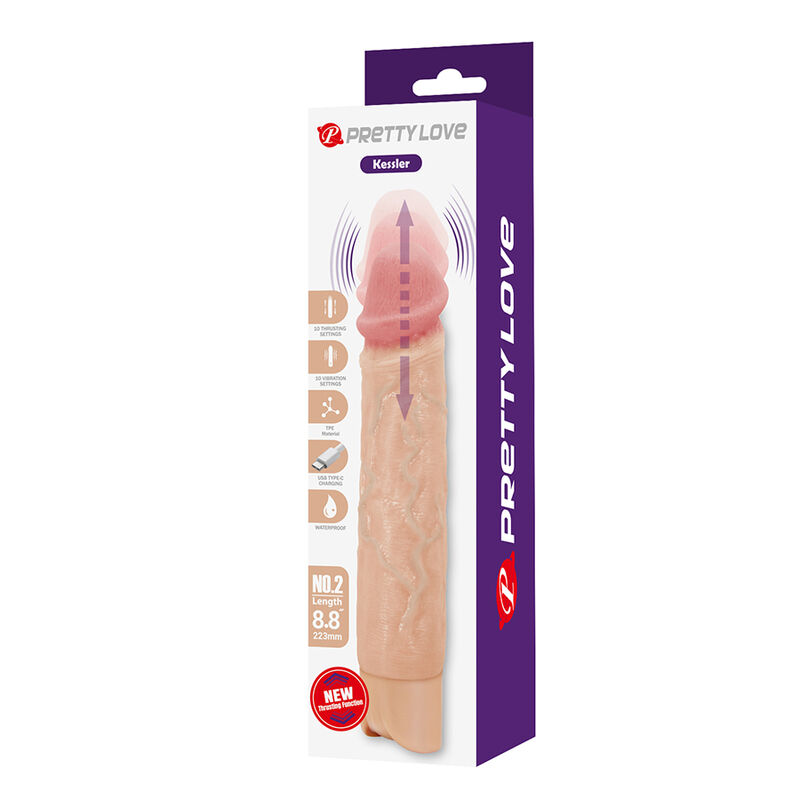 DILDOS – Pretty Love - Kessler Dildo Vibratório Realista Com 10 Modos De Vibração E 10 Níveis De Profundidade, 22 Cm Natural - Image 13