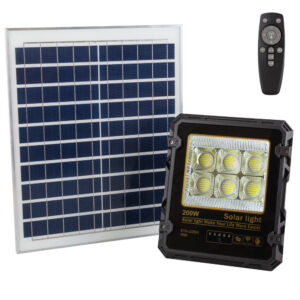 Projetor 200 W com painel solar comando à distância IP65