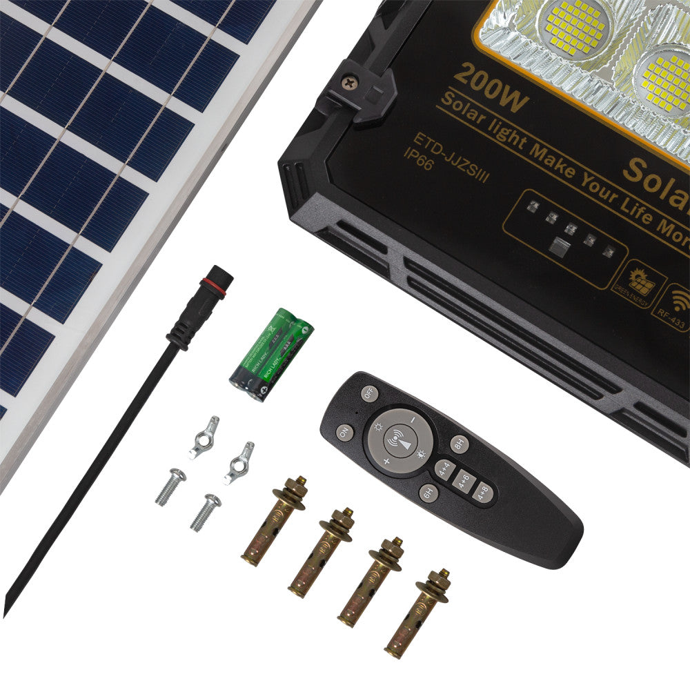Projetor 200 W com painel solar comando à distância IP65 - Image 6