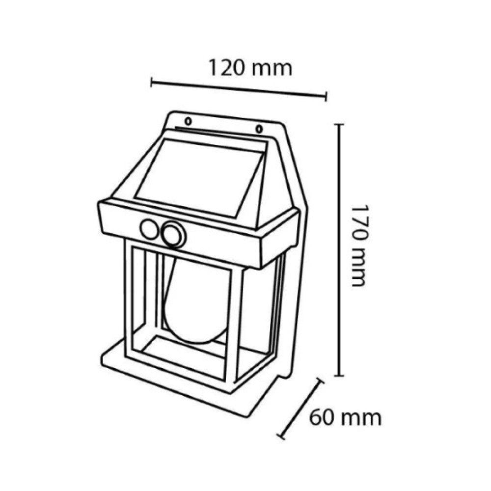 Aplique solar IP44 3 W 3000 K 100 lm com sensor PIR - branco - Image 6