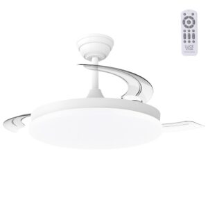 Fotografia do Ventilador DC "Marele", função verão/inverno, 48 W, branco, 3 pás, 5040 lm, 3500-4000-6500 K, comando e temporizador